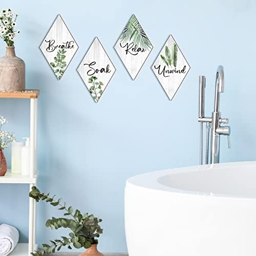 Jetec 4 Pcs Rustic Wooden Decor Signs