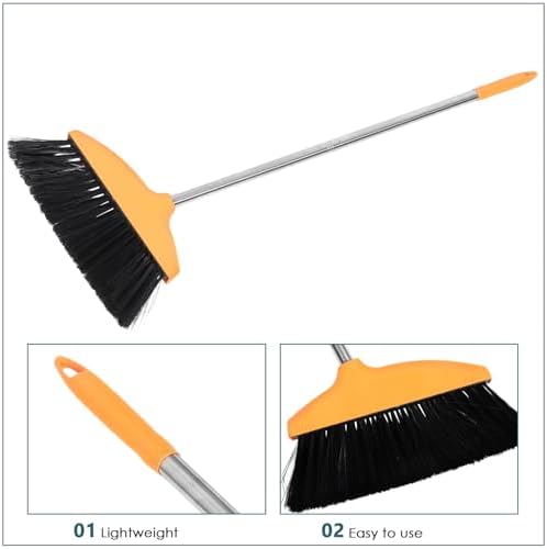 Cabilock Heavy Duty Push Broom with Metal Handle for Outdoor Cleaning