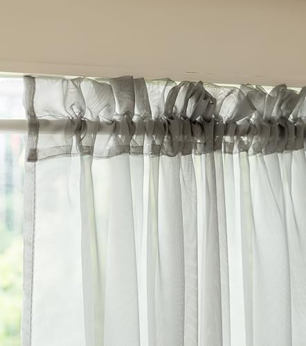 Aquazolax Kitchen Door Curtains Set of 2 Grey 25x40 Inches