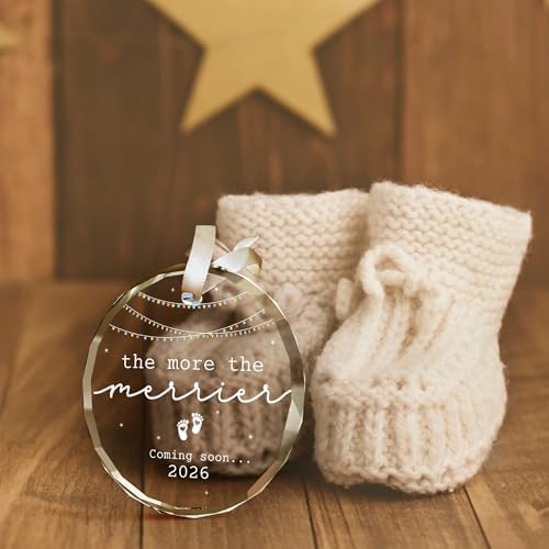 Glass Baby Pregnancy Ornament 2026 for Expecting Parents