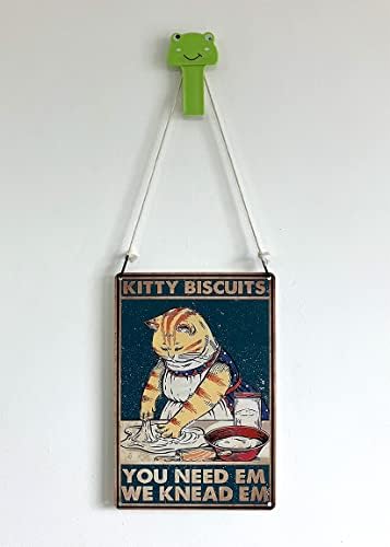 Vintage Kitty Biscuits Metal Sign - 12x8 Inches