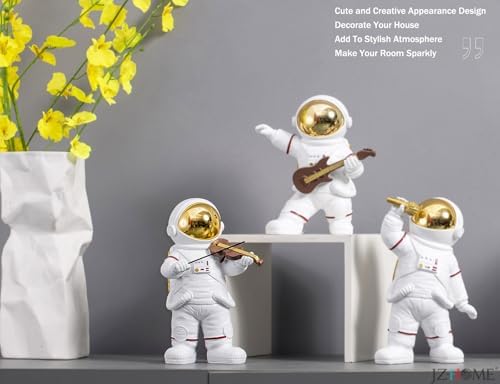 JZ HOME Astronaut Violinist Statue Resin Decor