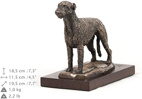 Art-Dog Irish Wolfhound Wooden Base Statue - Unique ArtDog Collection