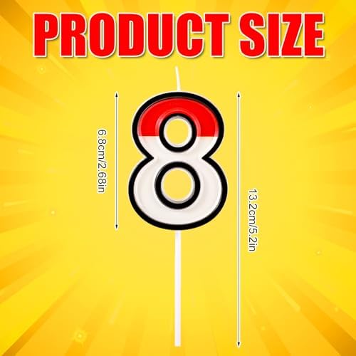 Gosknor Anime Birthday Candle with Number 8 Design