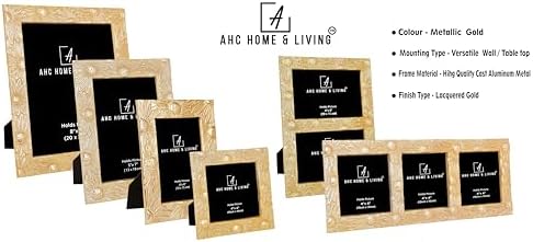 AHC Home Living 3-Openings Sunflower Picture Frame with Easel and Hook