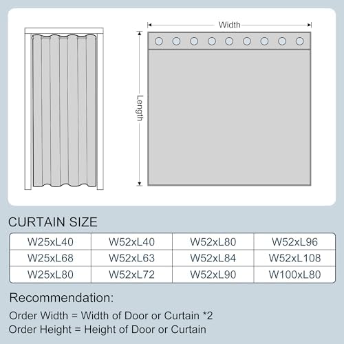 AOSKY Door Curtains Light Blocking Privacy Drapes 25x80