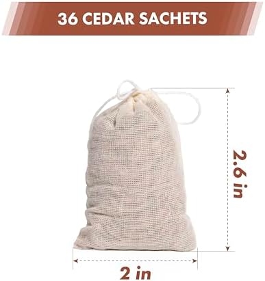 Pack of 36 Red Cedar Sachets for Home Storage