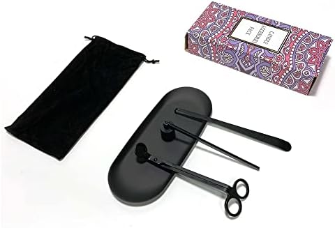 4 Piece Candle Care Tool Set Matte Black Stainless Steel