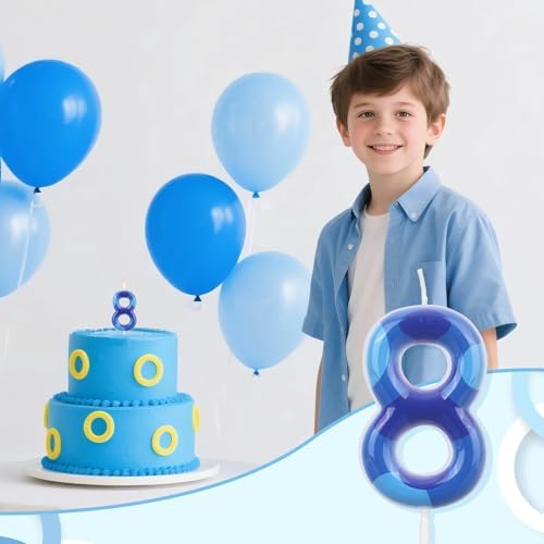 SAVITA Cartoon Blue Number Candle for Kids Party 8