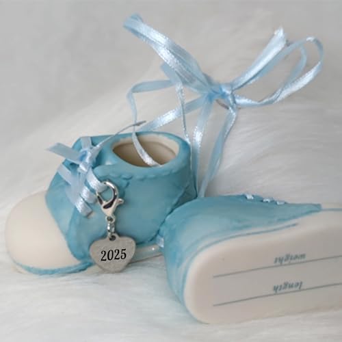 Baby Boy Shoe Ornament 2025 Personalized Blue Booties Keepsake
