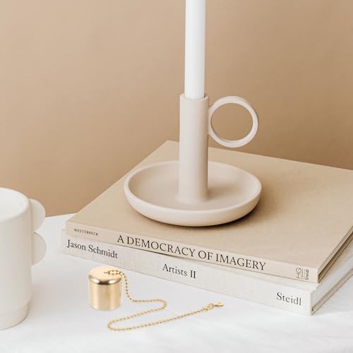 Ciieeo Brass Candle Snuffer with Chain and Cover