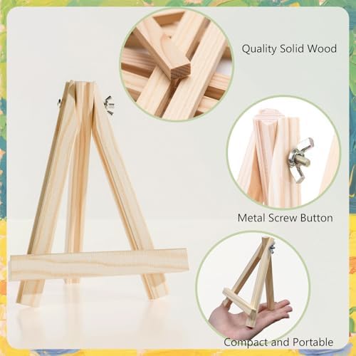 12 Pcs Mini Wood Easel Stands for Art and Displays