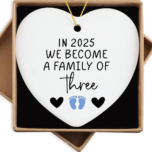 First Time Dad Mom Gift 2025 Family of Three Ornament