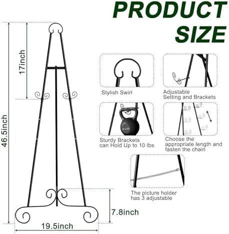 Nandae 46 H Metal Scroll Display Easel