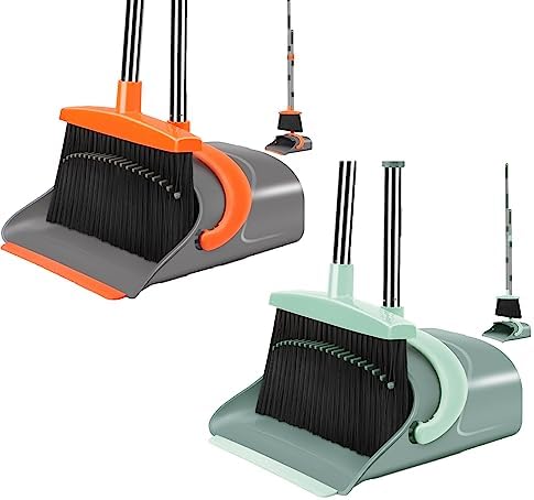 Ivandar Broom and Dustpan Combo Set Orange Green