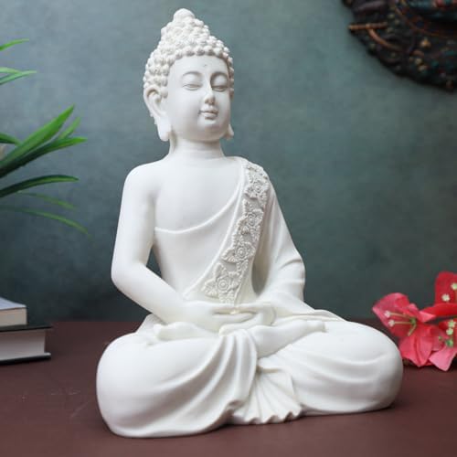 The Advitya White Buddha Statue Resin 105inch