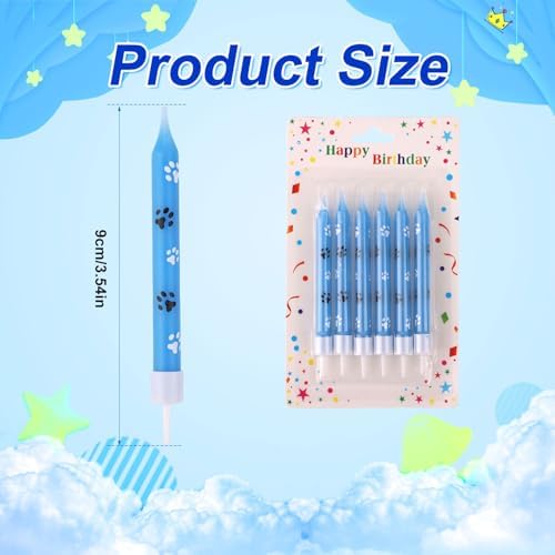PEUTIER 12Pcs Paw Print Birthday Candles for Dogs and Cats