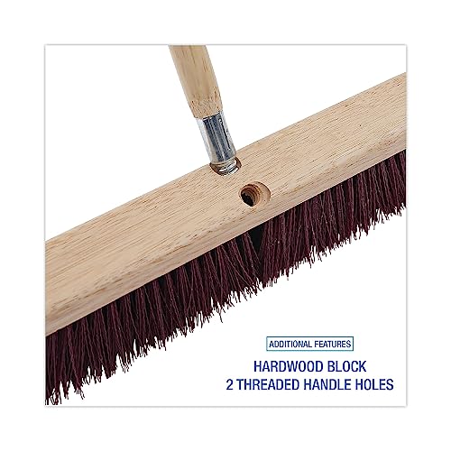 Boardwalk 20324 Floor Brush Head - 3 14 Maroon Stiff Bristles