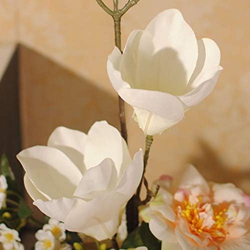 Artificial Magnolia Flower in Pot Romantic Silk Decoration