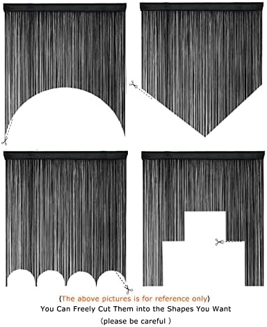 YaoYue Doorway String Curtain Panel Black