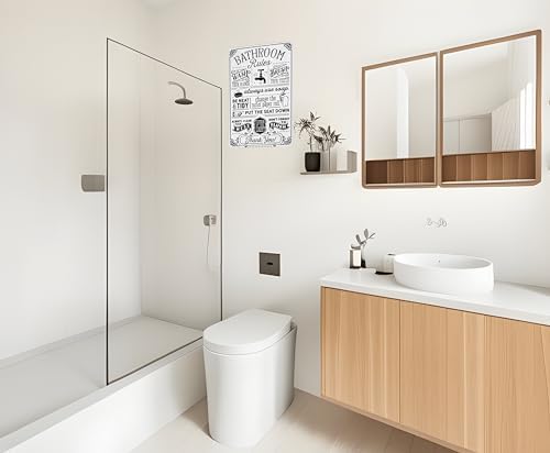 Funny Bathroom Toilet Decor Sign with Humorous Quotes