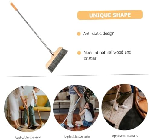 Ipetboom Soft Bristle Push Broom for Hardwood Floors