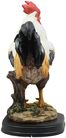 Ebros Black Breasted Rooster Statue with Base