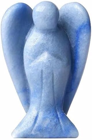 YATOJUZI 2 Inch Blue Aventurine Angel Statue Home Decor