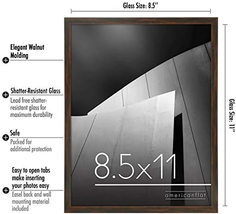 Americanflat Walnut 85x11 Picture Frame with Shatter-Resistant Glass
