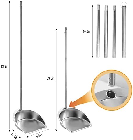 SUTINE Heavy Duty Broom and Dustpan Set with Long Handle