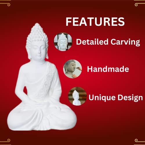 The Advitya White Buddha Statue Resin 105inch