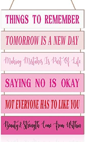 Pinkunn Sage Green Pink Inspirational Wall Art