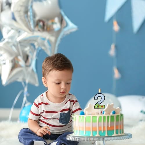 OGnomiFX Astronaut Robot Toy Cartoon Birthday Candle