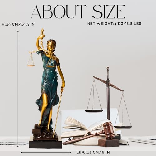 REALONG 192 Lady Justice Bronze Statue