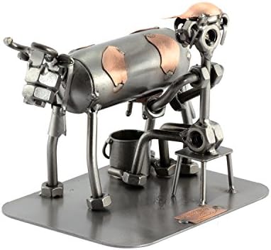 Dairy Farmer Sculpture Nuts and Bolts Handmade Ornament