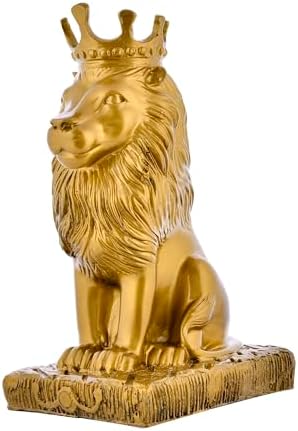 Generic ShubhEnterprisesUS Lion Statue with Crown Sculpture Showpiece