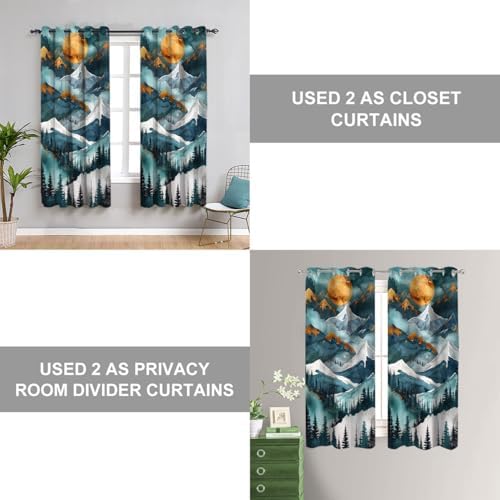 WUMINMIN Mountain Landscape Door Curtain 34x80 1