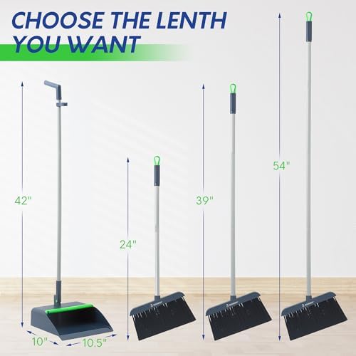 BOOMJOY Adjustable Broom and Dustpan Combo Set