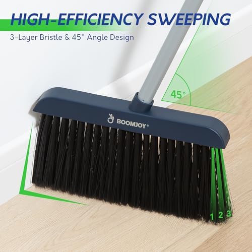 BOOMJOY Adjustable Broom and Dustpan Combo Set