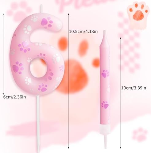 FUNCANDLE Dog Paw Number 4 Birthday Candles with 12 Pieces