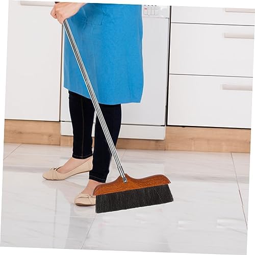 Long Handle Broom with Soft Bristles and Stainless Steel Pole