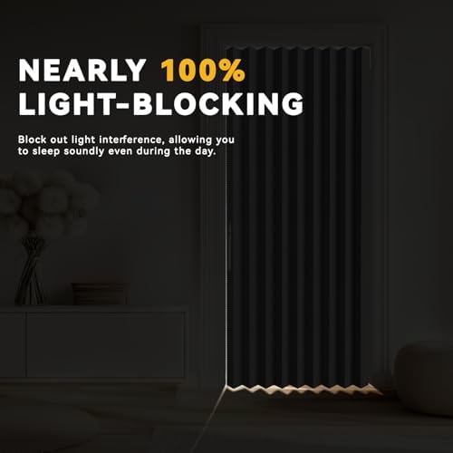 Jilron Accordion Door Curtain with Adhesive Track
