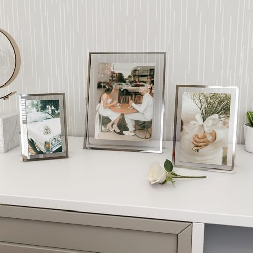 Venusmiles Floating Frame with Double Glass and Easel Stand