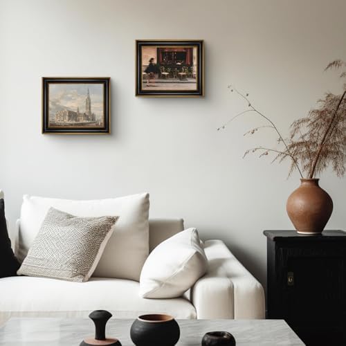 Golden State Art 8x10 Black Frame with Gold Trim