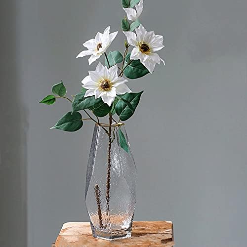 Elegant Artificial Clematis Flowers with Vase for Home Decor