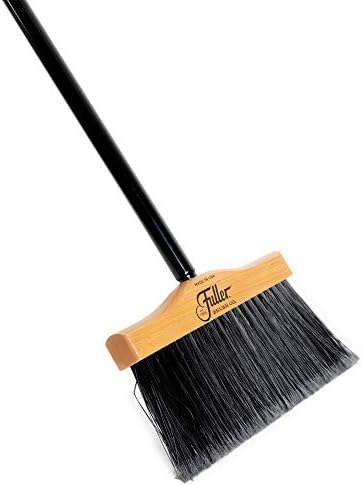 10 Inch Upright Broom with Black Steel Handle