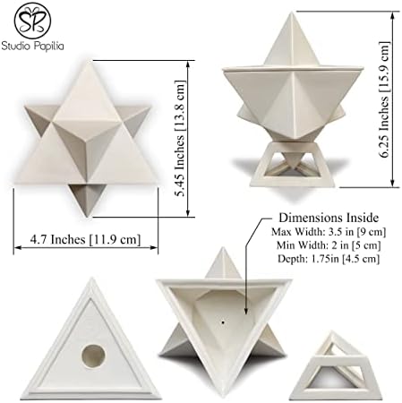 Studio Papilia Ceramic Star Tetrahedron Sculpture Decor Bowl