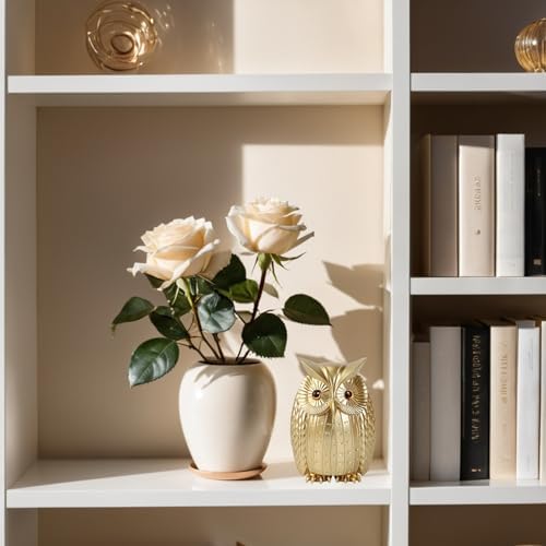 Gold Owl Statue for Home Decor and Gift