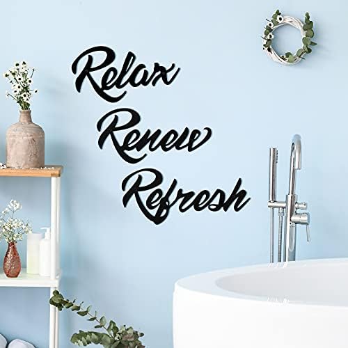 Hotop 3 Pcs Farmhouse Bathroom Metal Signs 1