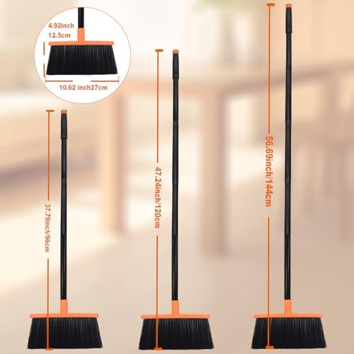 Xifando Heavy-Duty Angle Broom with 56 Steel Handle